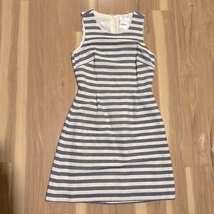 NWT JCREW Blue and Cream Striped Cotton Shift Dress